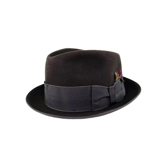 Adams Fifth Ave Landy Hat Size M 7 Adam Gray Midnight Fur Felt Fedora Hats - Picture 1 of 12